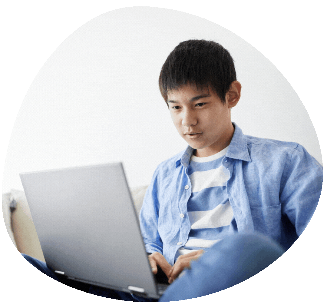 Young man using laptop