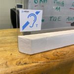 Hearing loop sign, with a T.