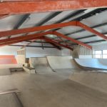 Large indoor skate park.