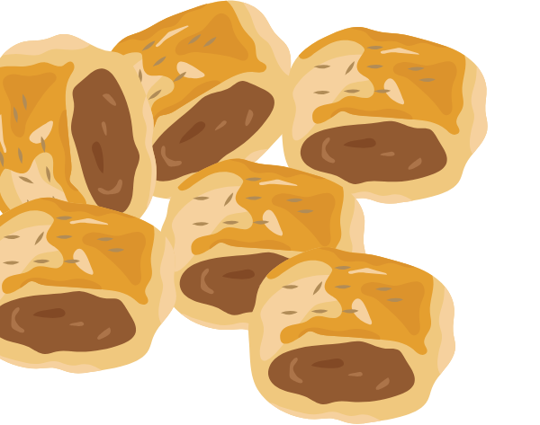 sausage rolls graphic